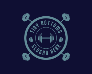 Fitness Weightlifting Badge logo design