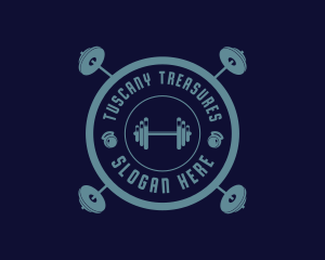 Fitness Weightlifting Badge logo design