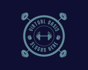 Fitness Weightlifting Badge logo design