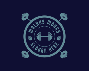 Fitness Weightlifting Badge logo design