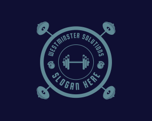 Fitness Weightlifting Badge logo design