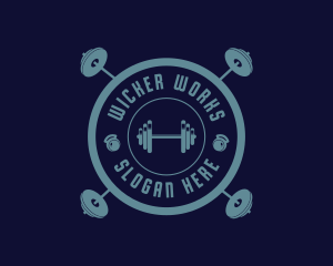 Fitness Weightlifting Badge logo design