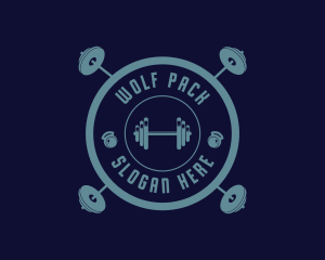 Fitness Weightlifting Badge logo design