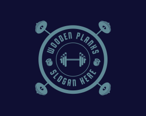 Fitness Weightlifting Badge logo design