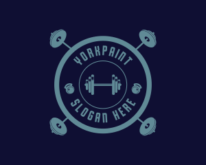 Fitness Weightlifting Badge logo design