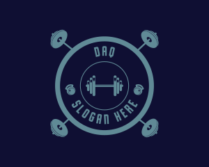 Kettlebell - Fitness Weightlifting Badge logo design