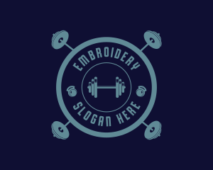 Fitness Weightlifting Badge logo design