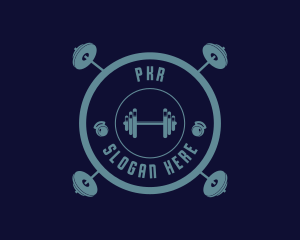 Fitness Weightlifting Badge logo design