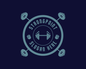 Fitness Weightlifting Badge logo design