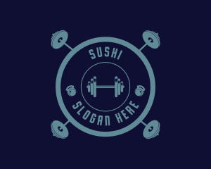 Fitness Weightlifting Badge logo design