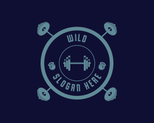 Circle - Fitness Weightlifting Badge logo design