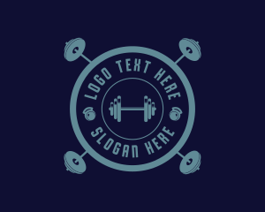 Fitness Studio - Fitness Weightlifting Badge logo design