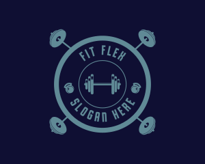 Fitness - Fitness Weightlifting Badge logo design