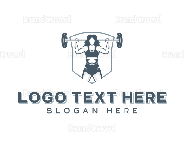 Female Weightlifter Training Logo