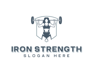 Weightlifting - Female Weightlifter Training logo design