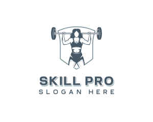 Training - Female Weightlifter Training logo design