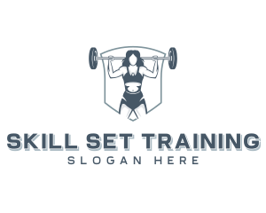 Training - Female Weightlifter Training logo design