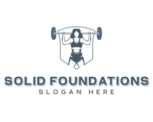 Strong - Female Weightlifter Training logo design