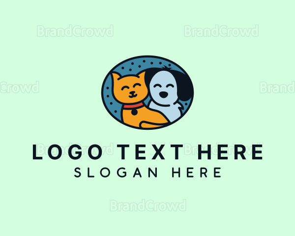 Cartoon Dog Cat Logo