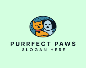 Cartoon Dog Cat logo design