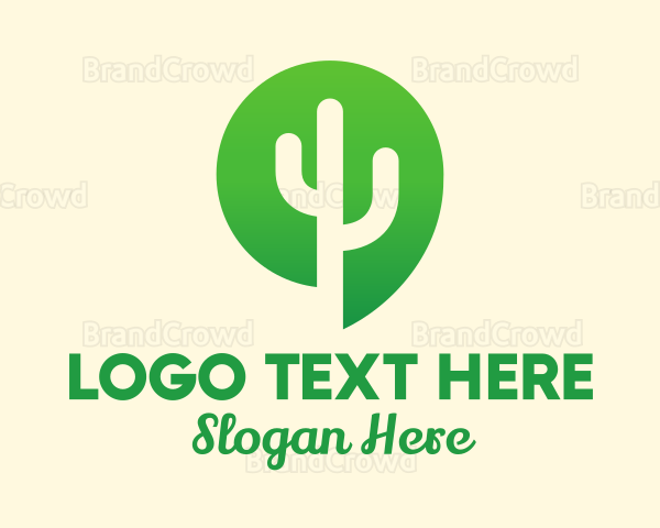 Green Cactus Plant Logo