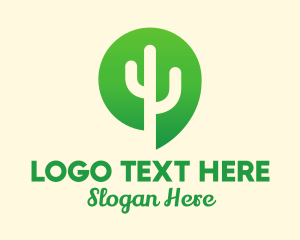 Green Cactus Plant logo design