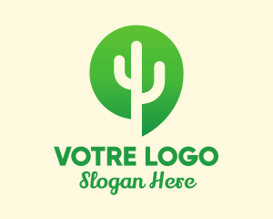 Green Cactus Plant Logo