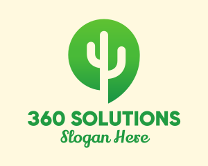 Green Cactus Plant logo design