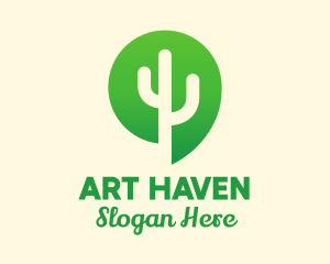 Green Cactus Plant logo design