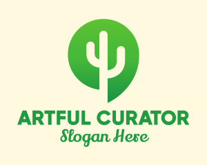 Green Cactus Plant logo design