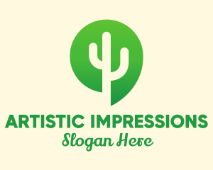 Green Cactus Plant logo design