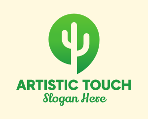 Green Cactus Plant logo design