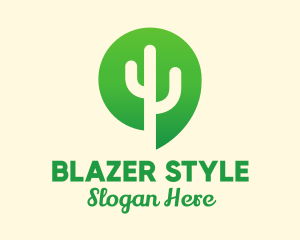 Green Cactus Plant logo design