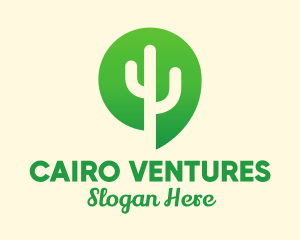 Green Cactus Plant logo design