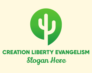 Green Cactus Plant logo design