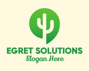 Green Cactus Plant logo design