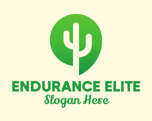 Green Cactus Plant logo design