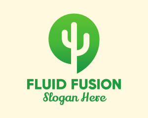 Green Cactus Plant logo design