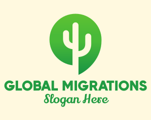 Green Cactus Plant logo design