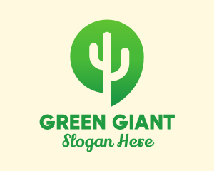 Green Cactus Plant logo design