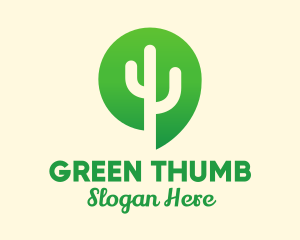 Green Cactus Plant logo design