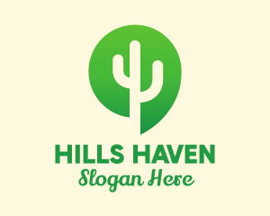 Green Cactus Plant logo design