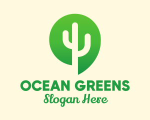 Green Cactus Plant logo design