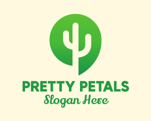 Green Cactus Plant logo design