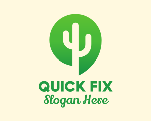 Green Cactus Plant logo design