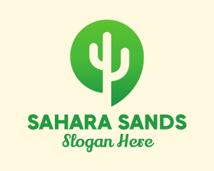 Green Cactus Plant logo design