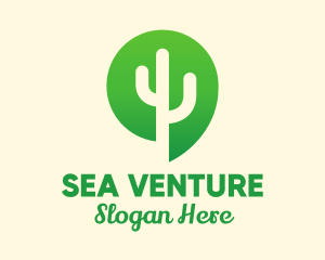 Green Cactus Plant logo design