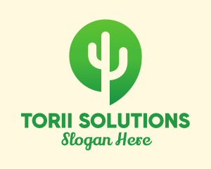 Green Cactus Plant logo design