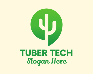 Green Cactus Plant logo design