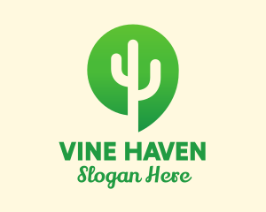 Green Cactus Plant logo design